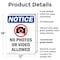 Signmission No Photos Or Video Allowed, 12 in W x Rectangle, Plastic OS-2PACK-NS-P-1218-V-14753 - alternate 2